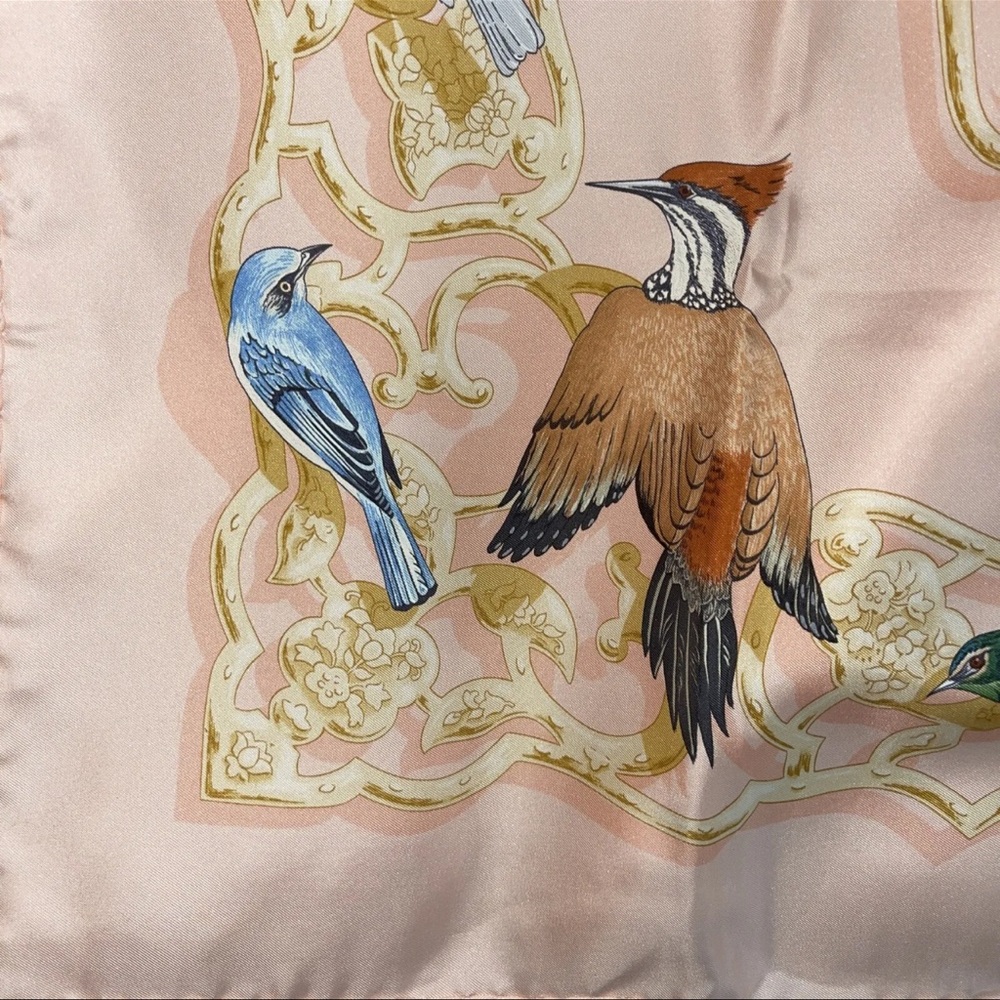 HERMES Scarf Carre 90 "Oiseaux de L' Inde et de L' Himalaya" 100% Silk Vintage - Picture 4 of 9